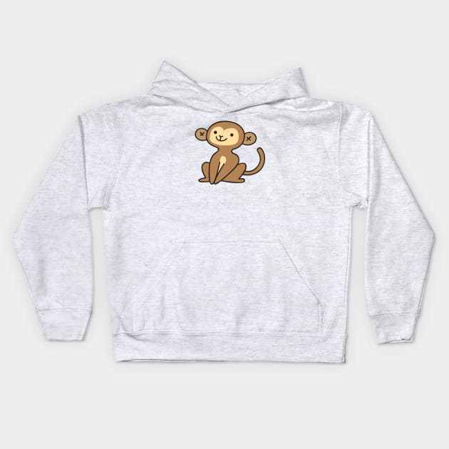 Cute Baby Monkey Doodle Drawing Kids Hoodie by SLAG_Creative